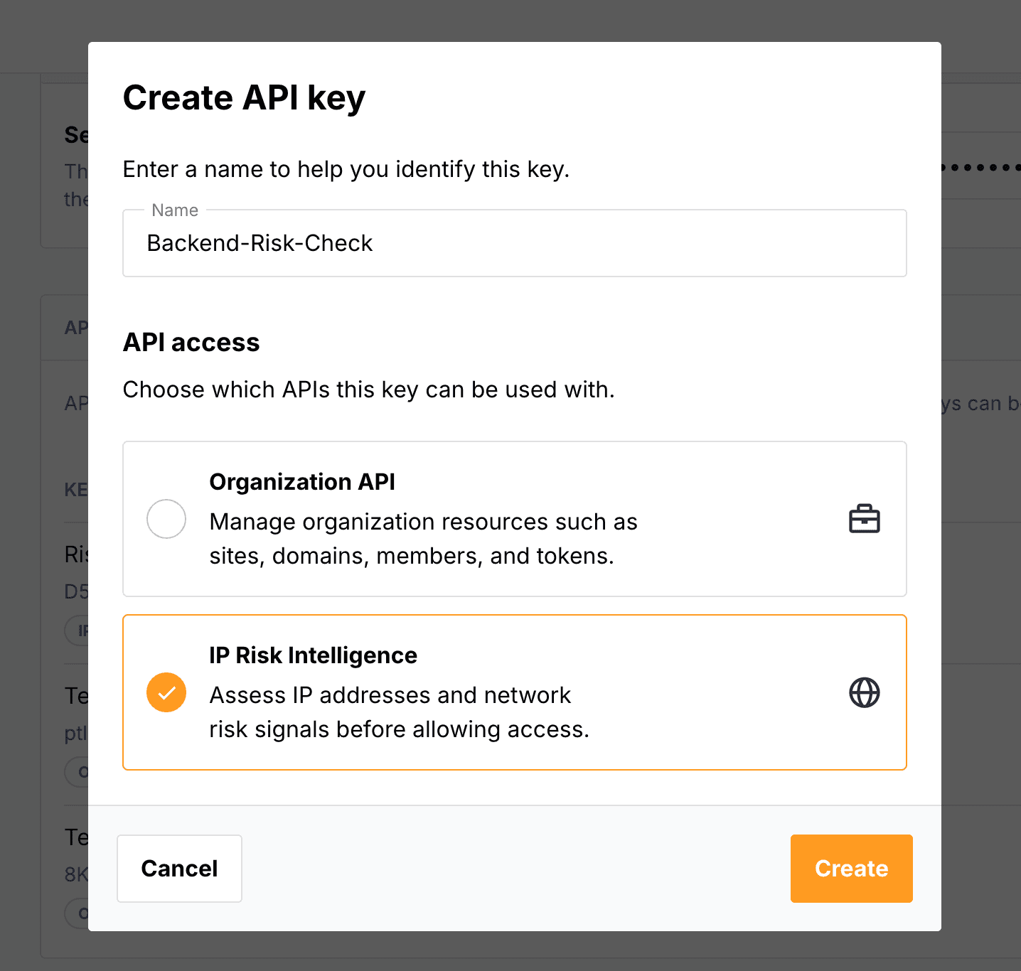 Create API key in the CaptchaFox Portal